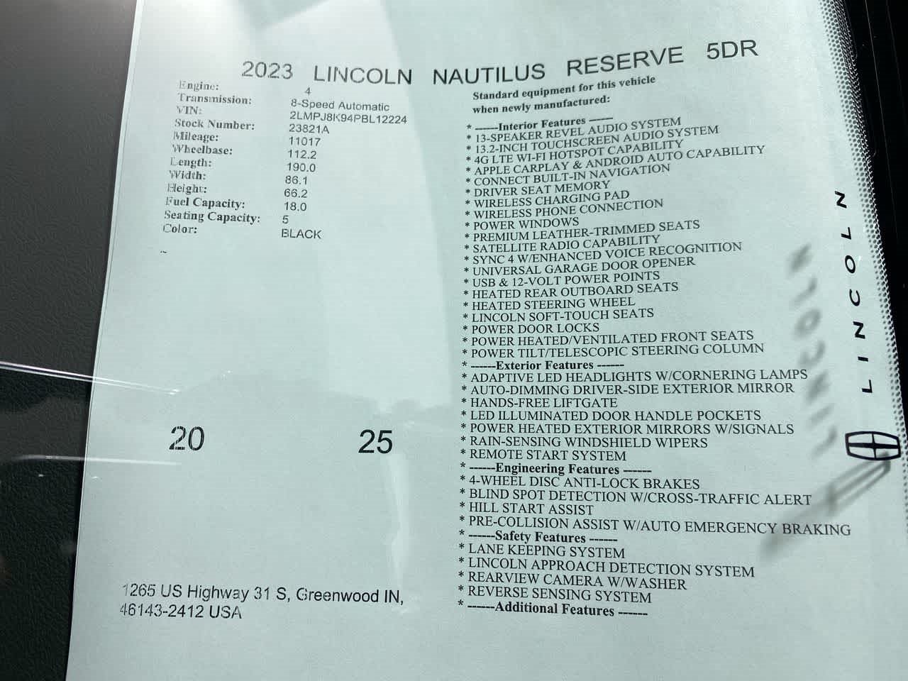 2023 Lincoln Nautilus Reserve